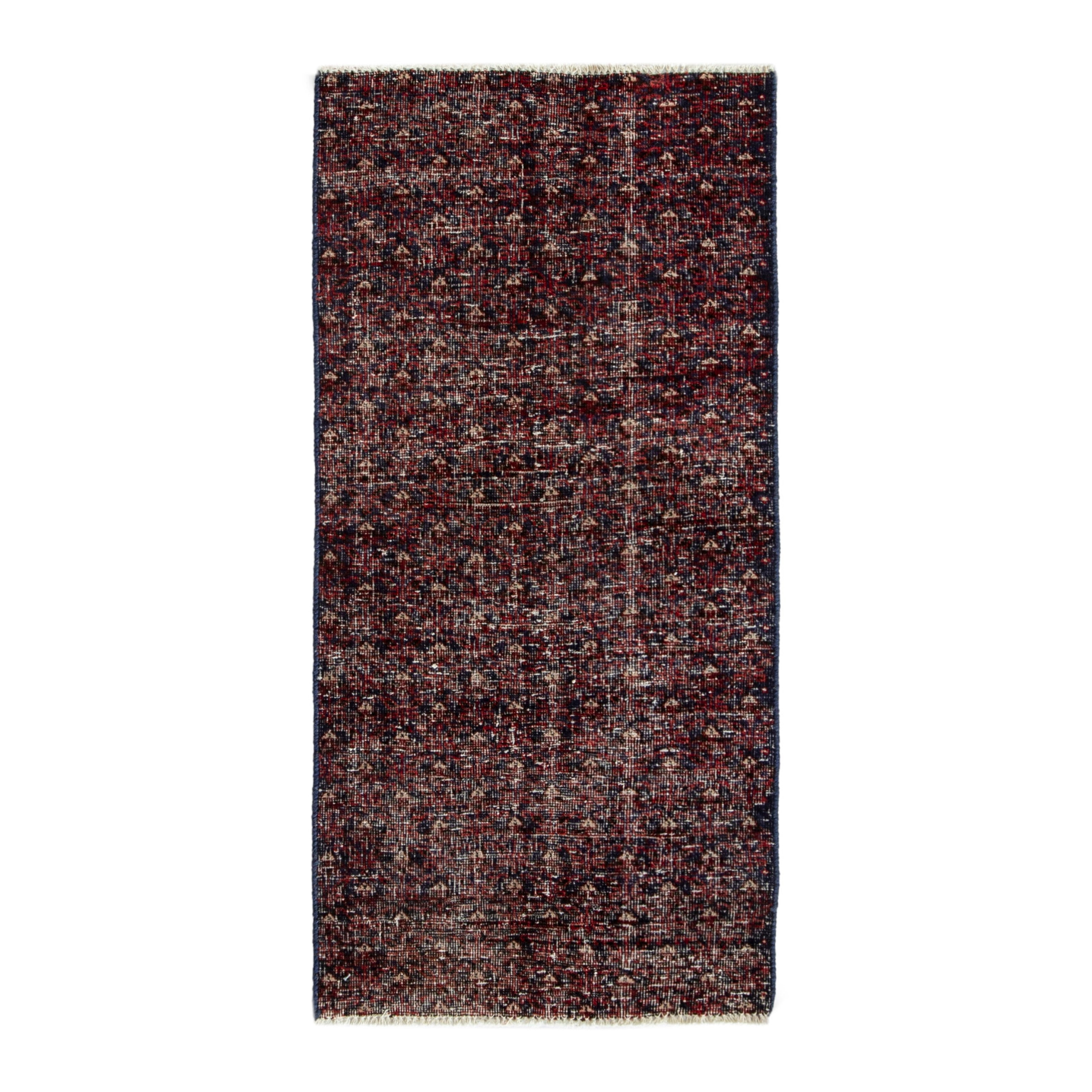 Persian Baluch accent rug in burgundy and faded red, 2' x 4'2"