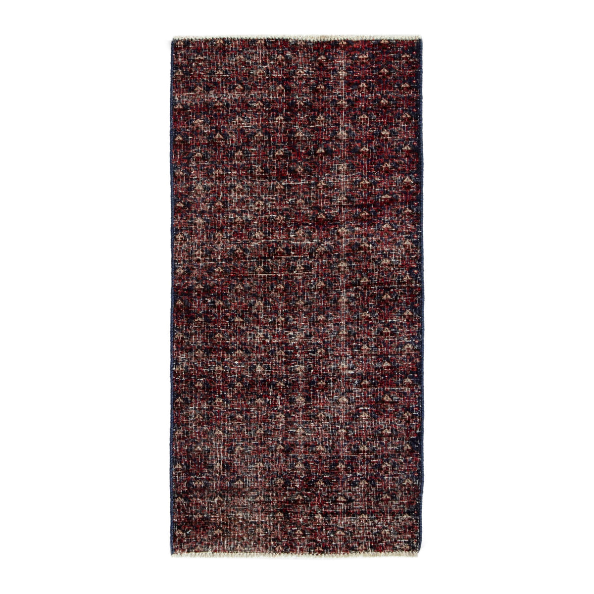 Persian Baluch accent rug in burgundy and faded red, 2' x 4'2"