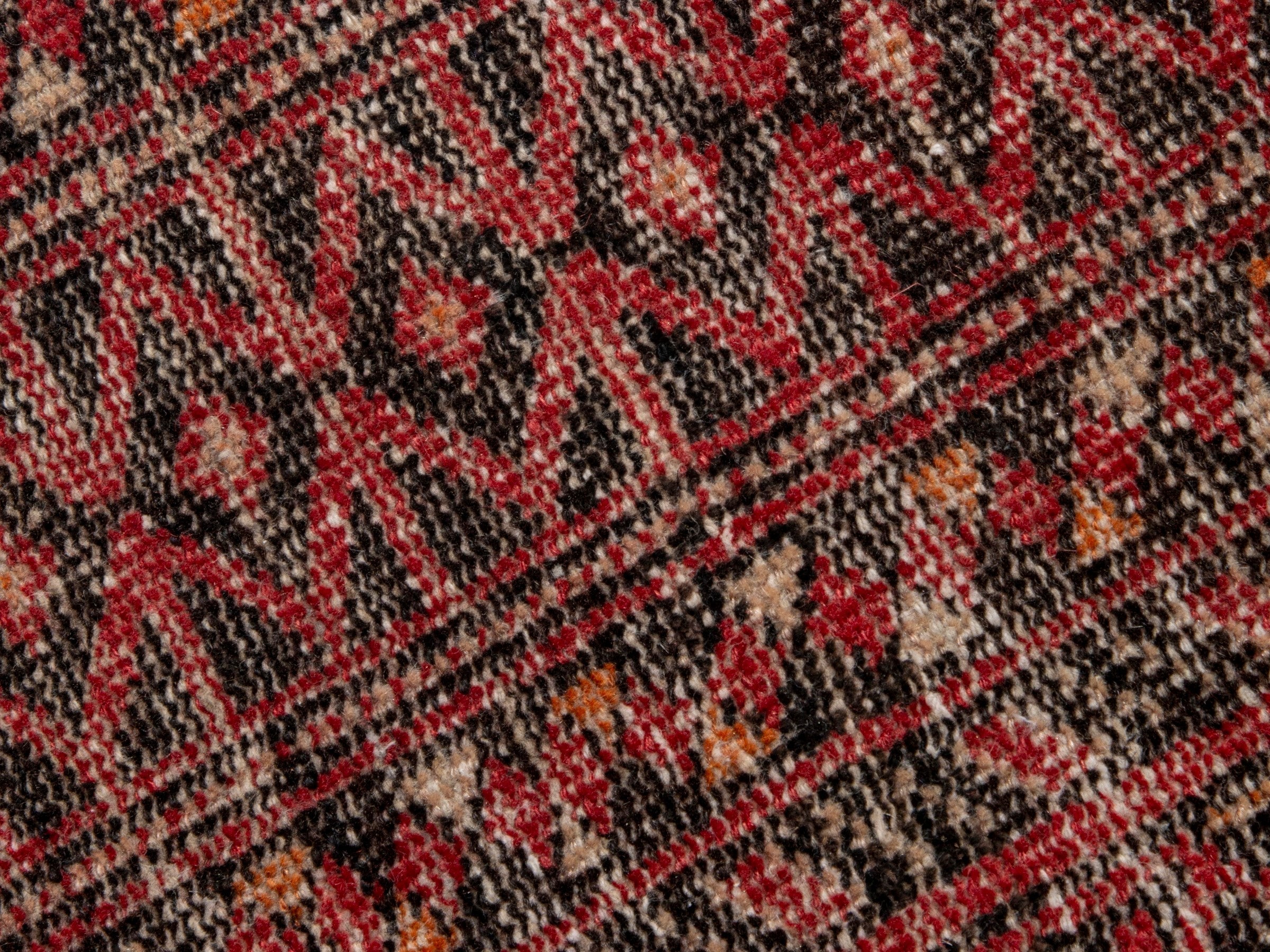 Persian Torkaman accent rug in faded red and rust, view 9 of 17