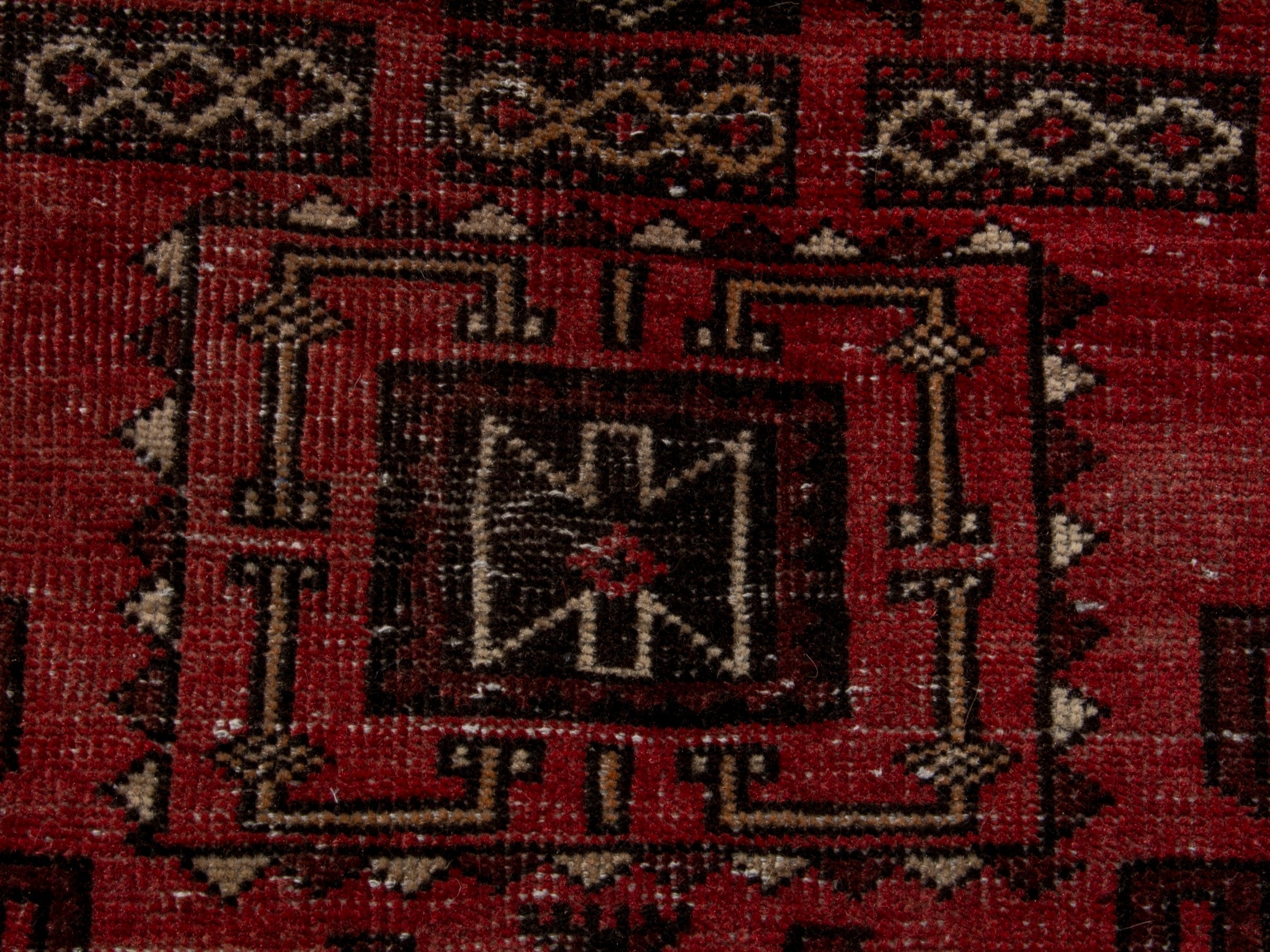 Persian Baluch runner rug in faded red and navy, view 12 of 18