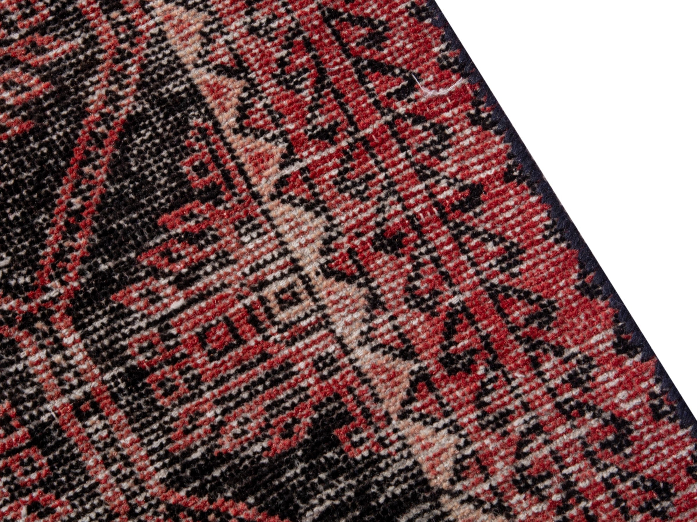 Persian Baluch accent rug in charcoal and burgundy, view 9 of 18