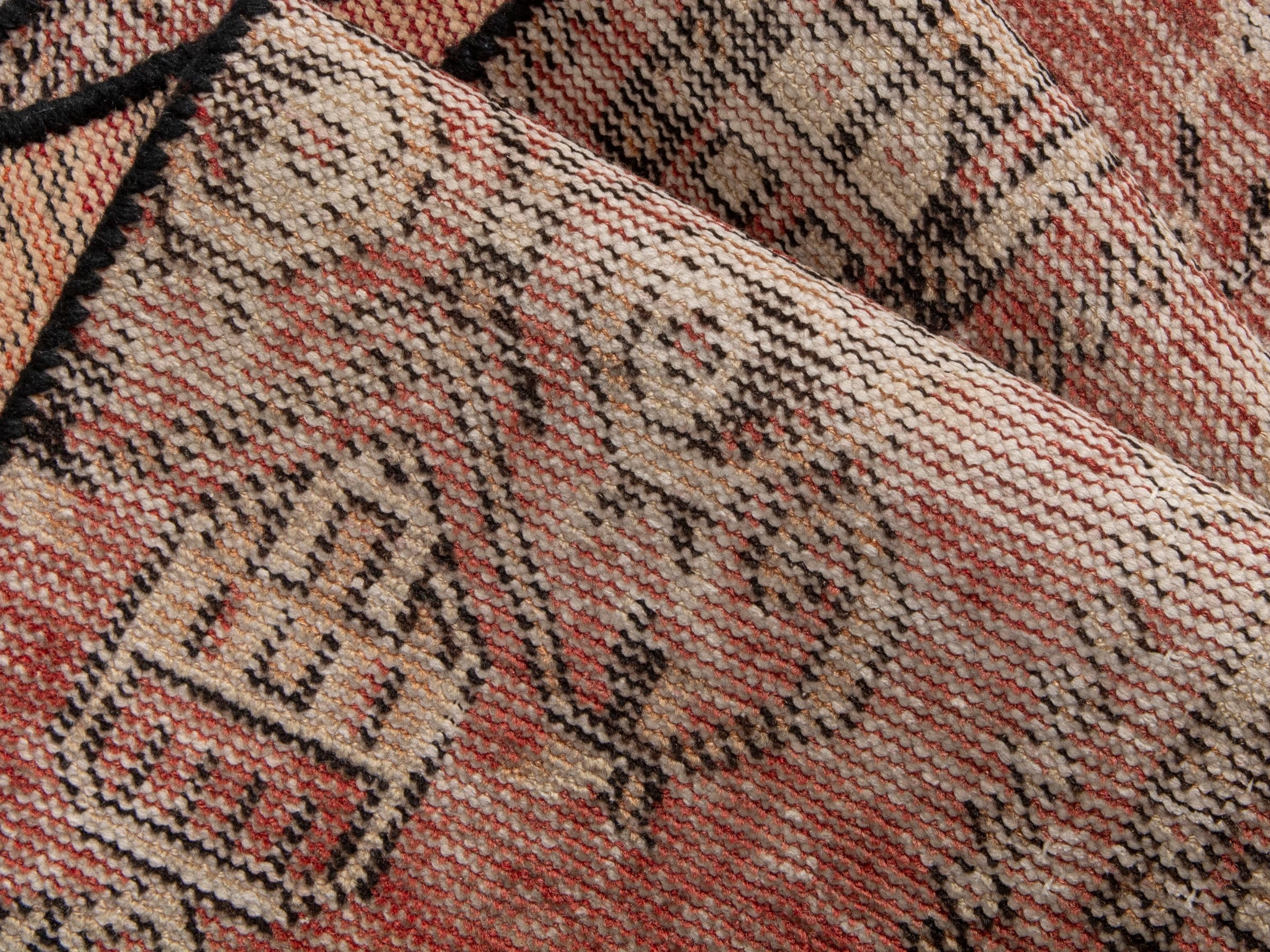 Persian Baluch accent rug in terracotta and muted pink, view 12 of 15