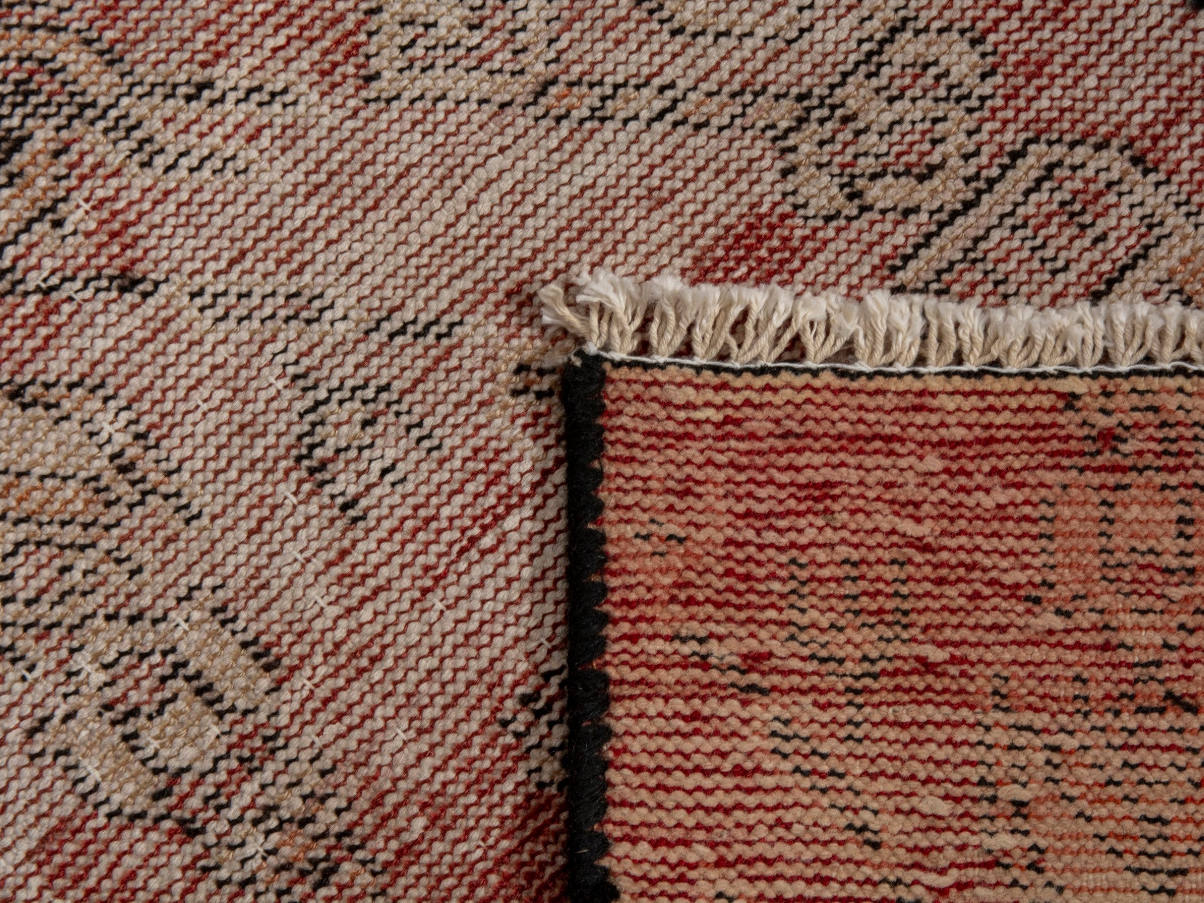Persian Baluch accent rug in terracotta and muted pink, view 15 of 15
