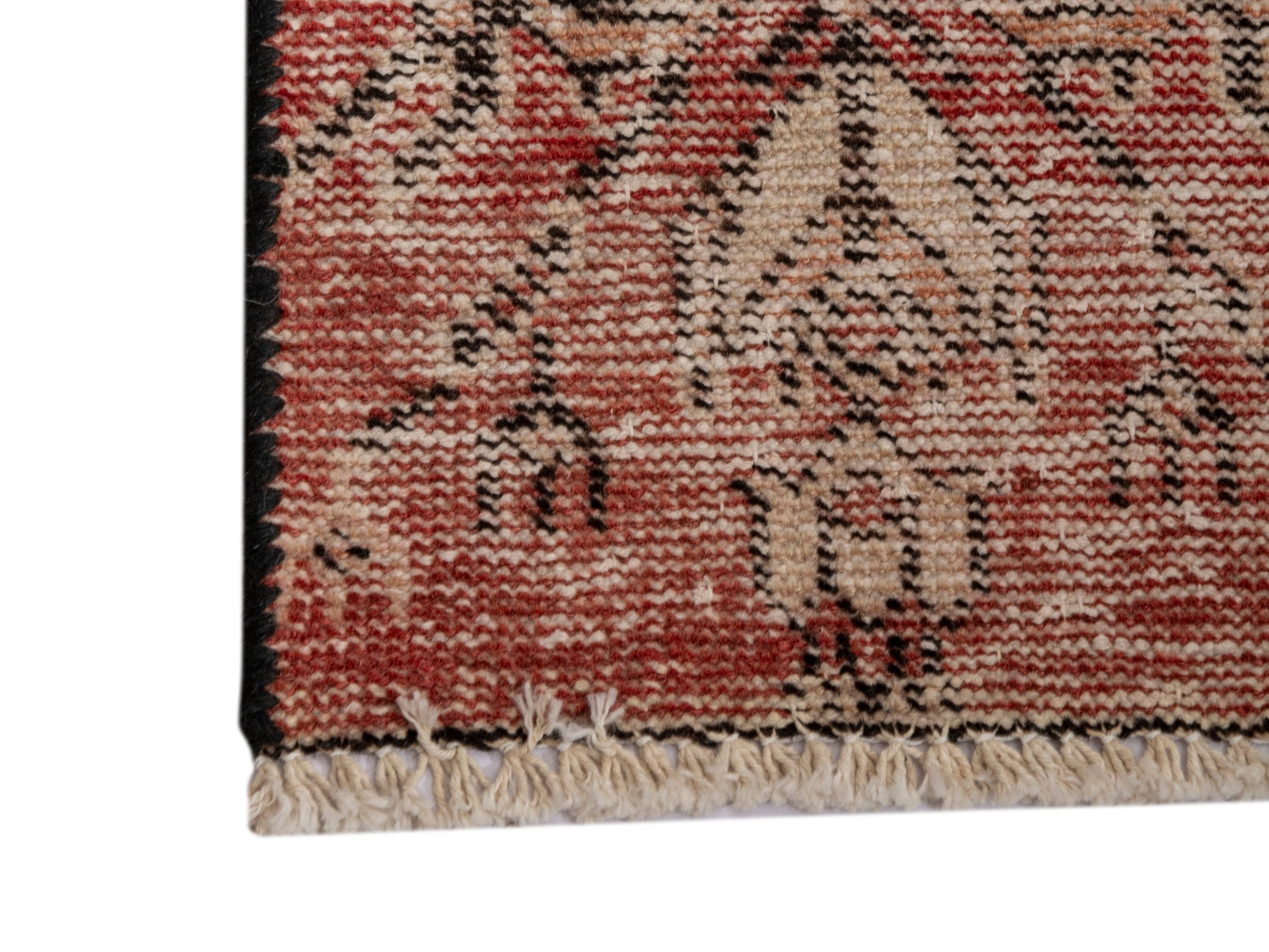 Persian Baluch accent rug in terracotta and muted pink, view 10 of 15