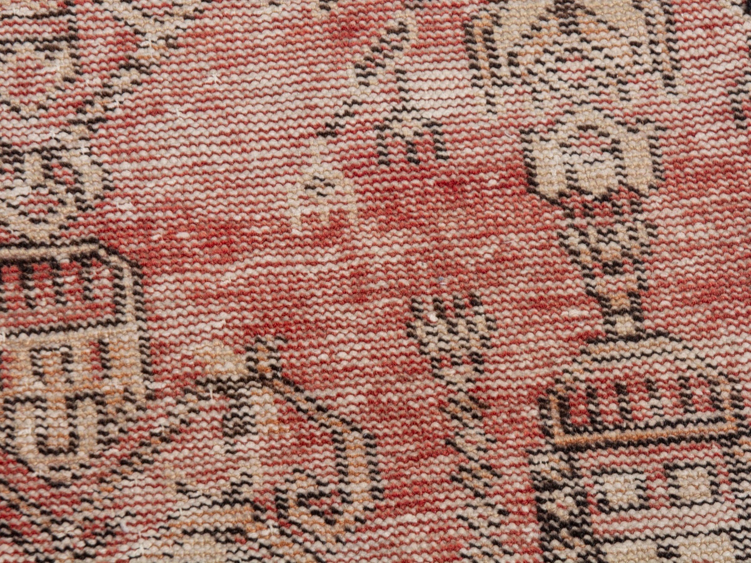 Persian Baluch accent rug in terracotta and muted pink, view 9 of 15