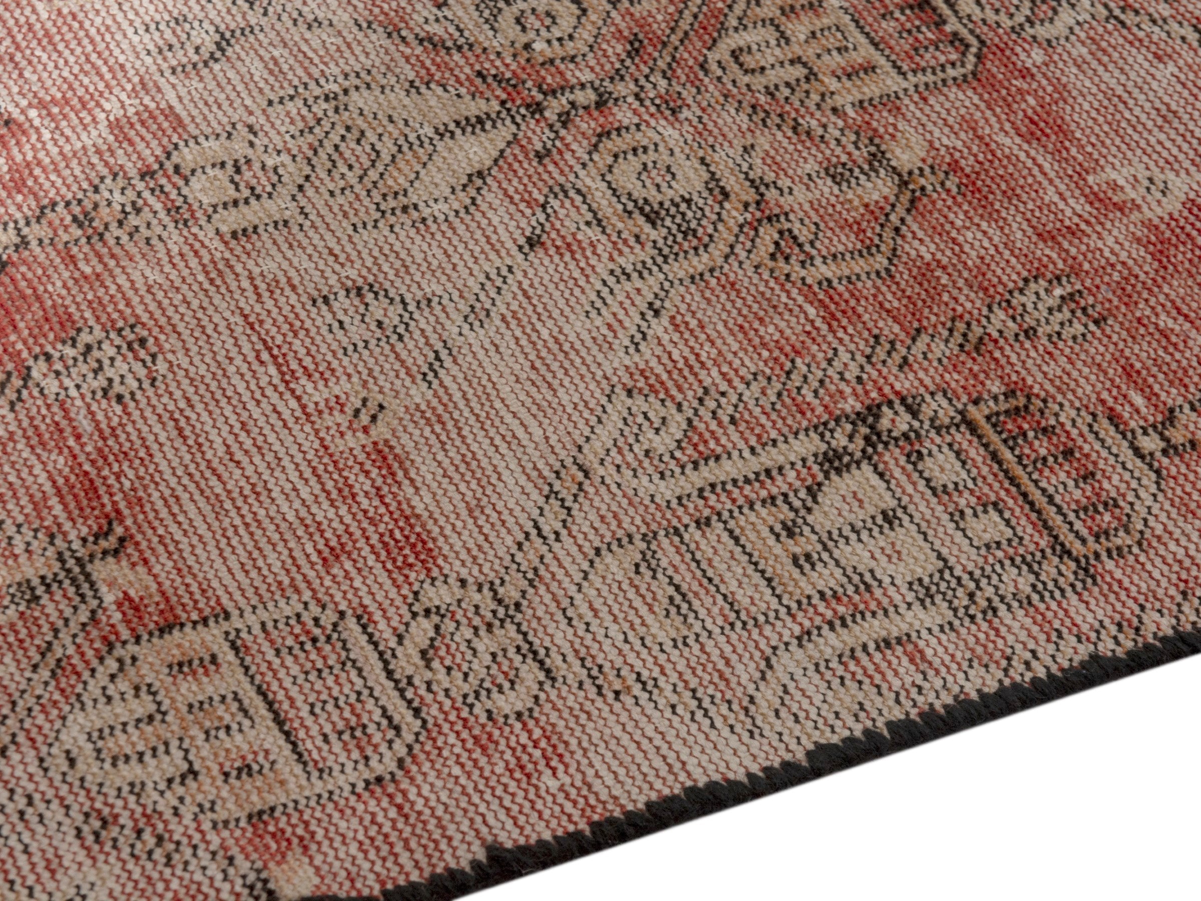 Persian Baluch accent rug in terracotta and muted pink, view 6 of 15