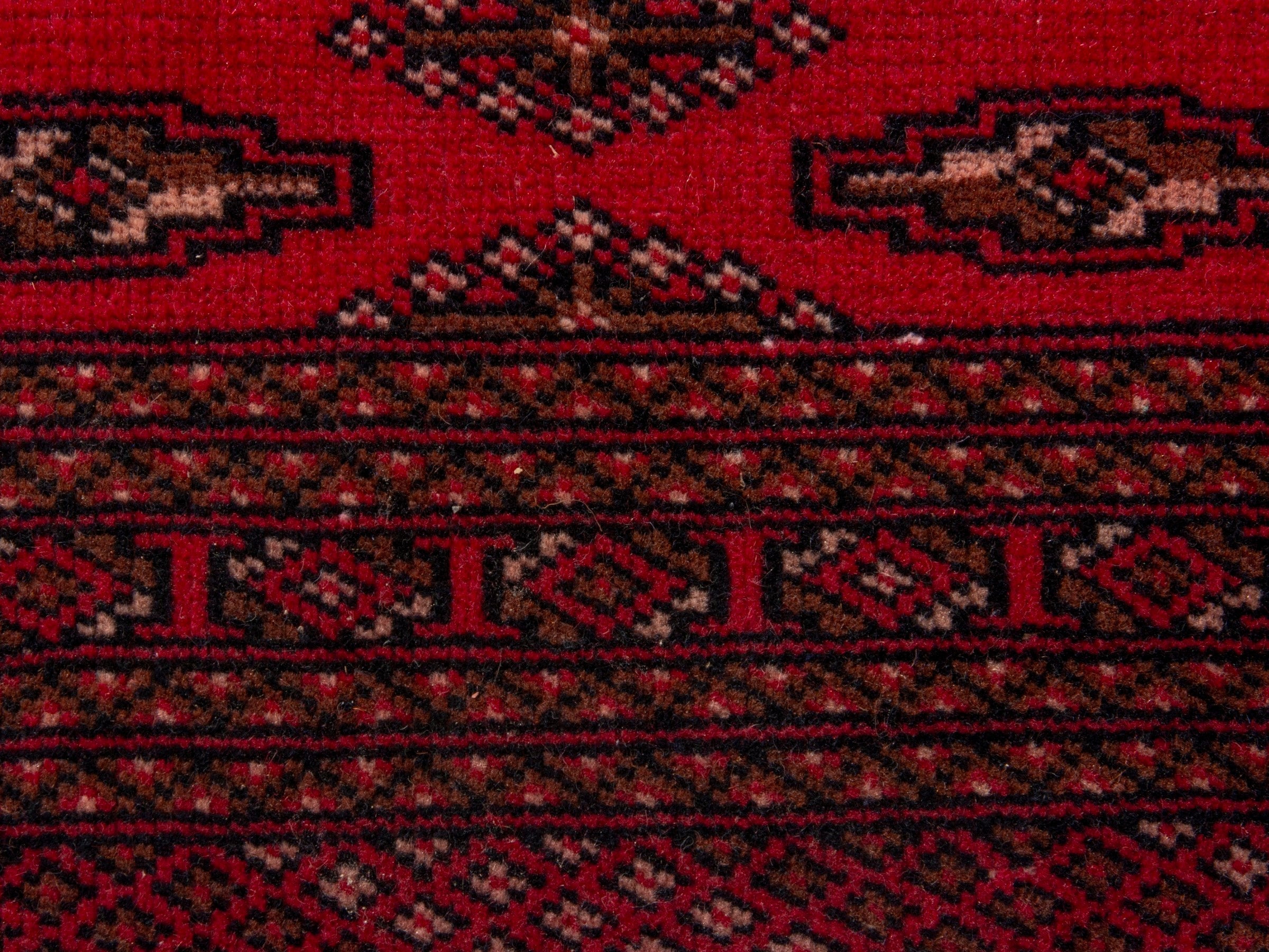 Persian Torkaman accent rug in deep red and burgundy, view 12 of 17