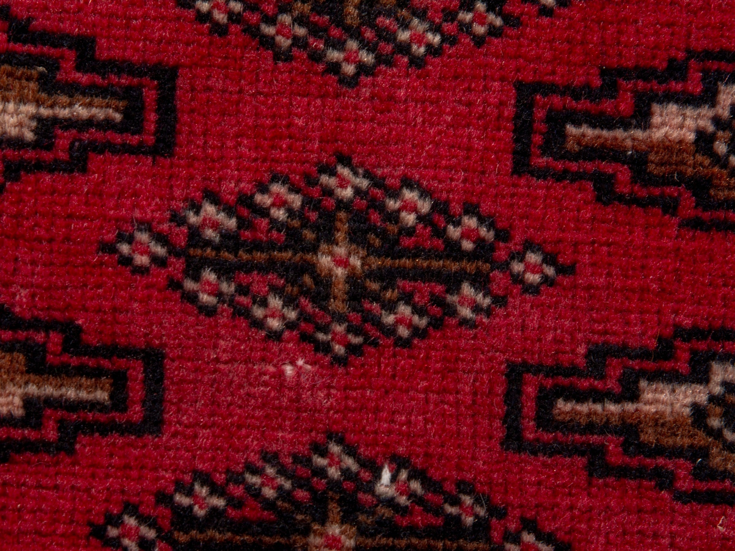Persian Torkaman accent rug in deep red and burgundy, view 13 of 17