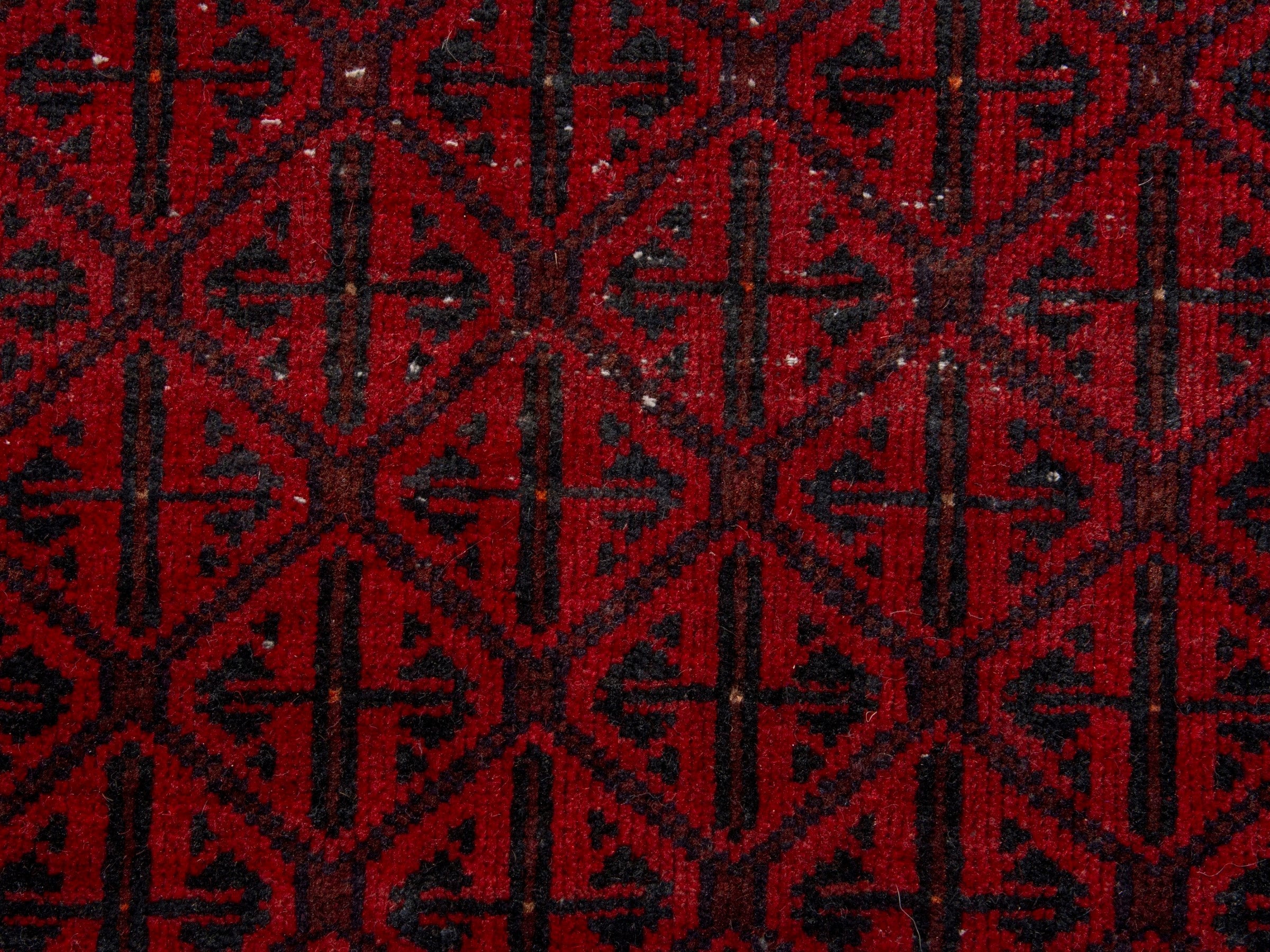 Persian Baluch accent rug in deep red and burgundy, view 12 of 17