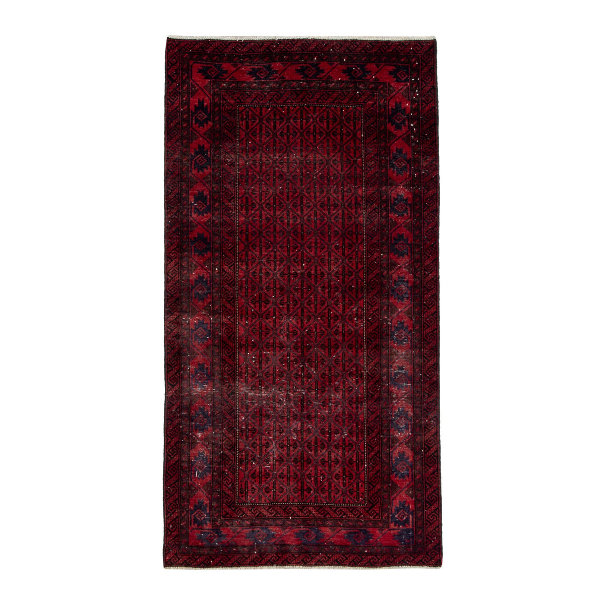Persian Baluch accent rug in deep red and burgundy, 2'11" x 5'7"