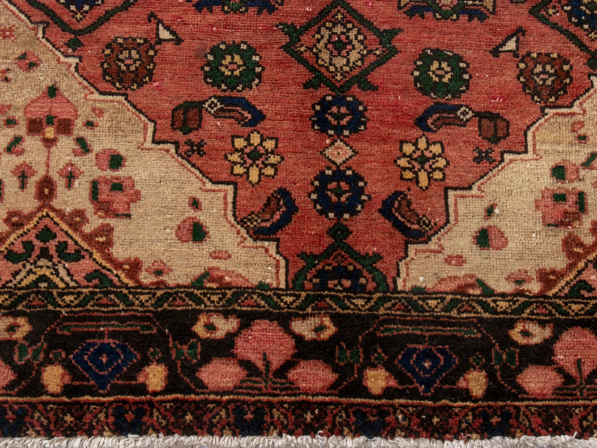 Persian Zanjan area rug in deep red and black, view 12 of 20
