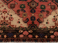 Persian Zanjan area rug in deep red and black, view 12 of 20