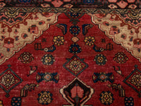Persian Zanjan area rug in deep red and black, view 14 of 20