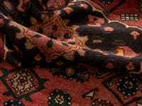 Persian Zanjan area rug in deep red and black, view 17 of 20