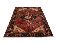 Persian Zanjan area rug in deep red and black, view 3 of 20