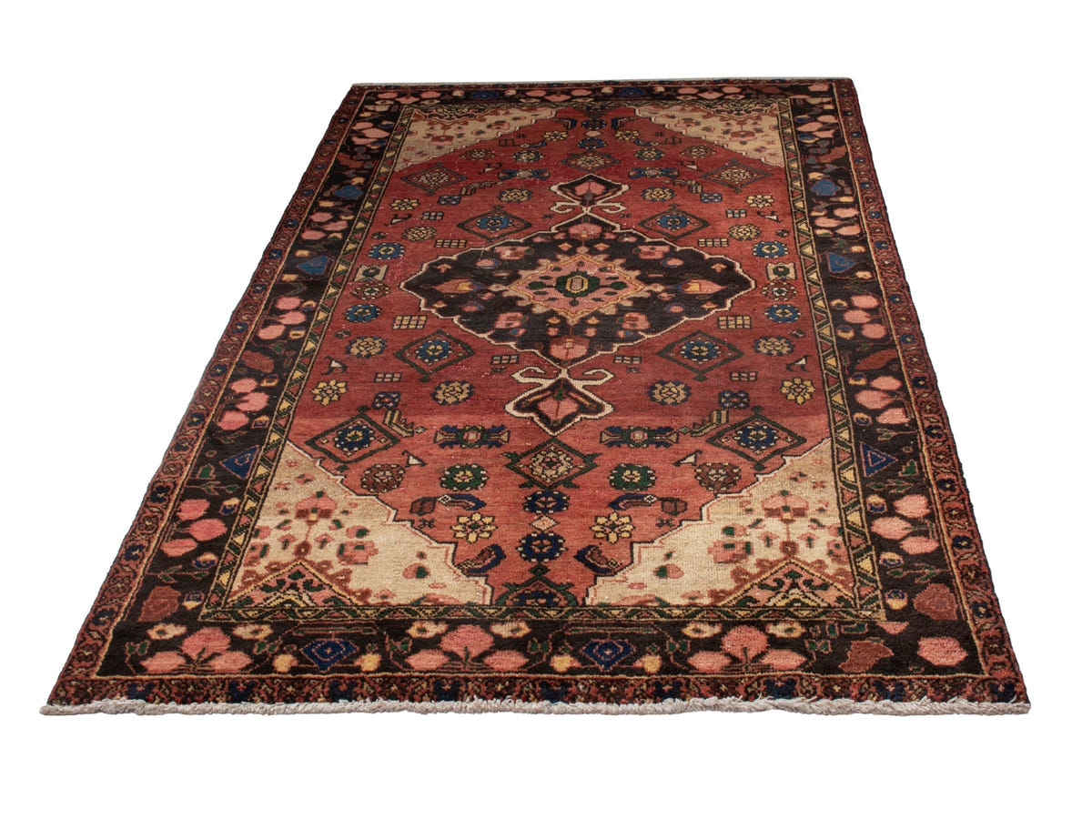 Persian Zanjan area rug in deep red and black, view 4 of 20