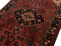 Persian Zanjan area rug in deep red and black, view 5 of 20