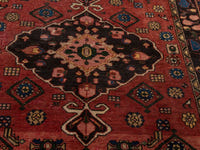 Persian Zanjan area rug in deep red and black, view 8 of 20