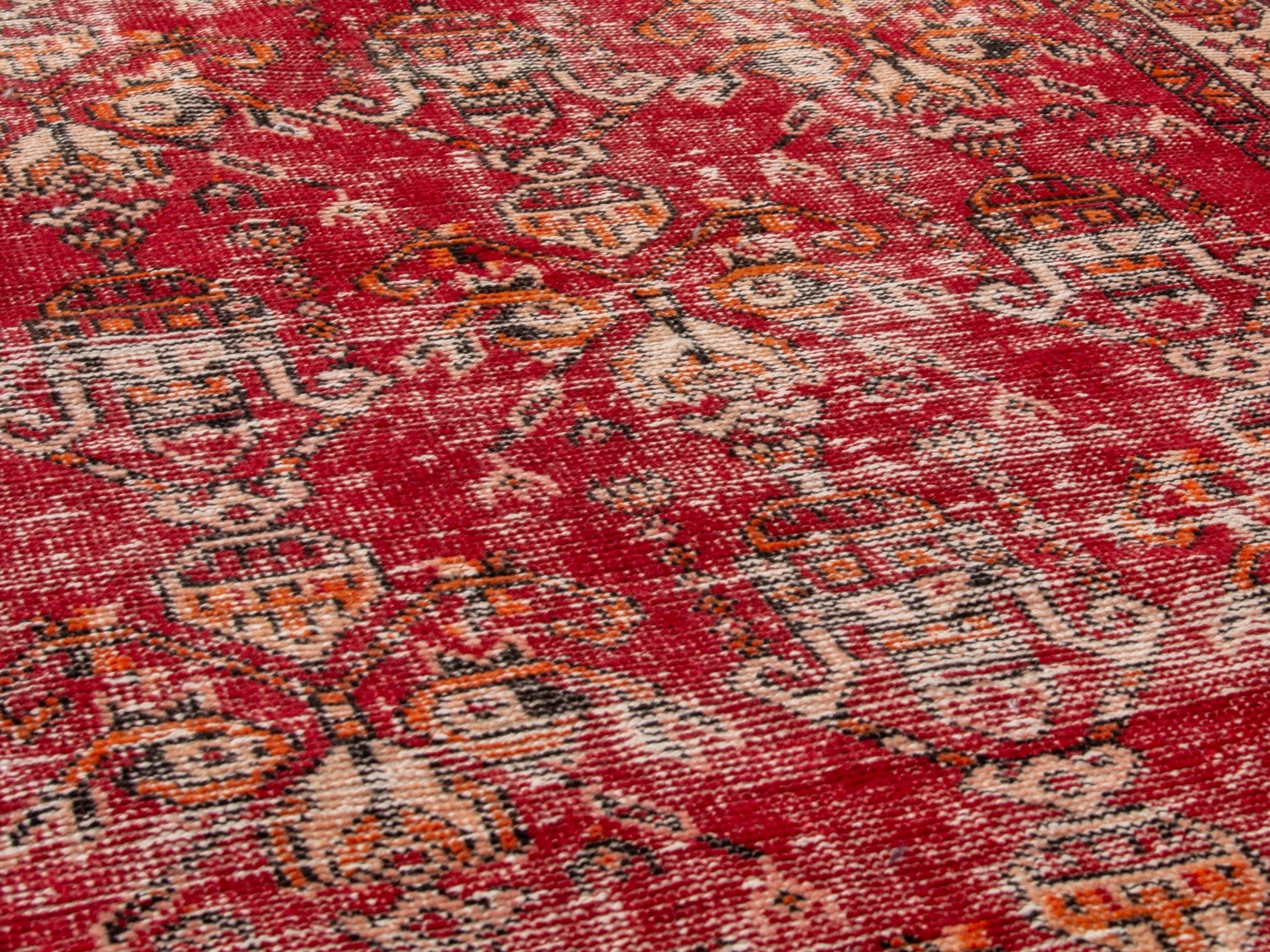 Persian Ferdos accent rug in burgundy and terracotta, view 8 of 17