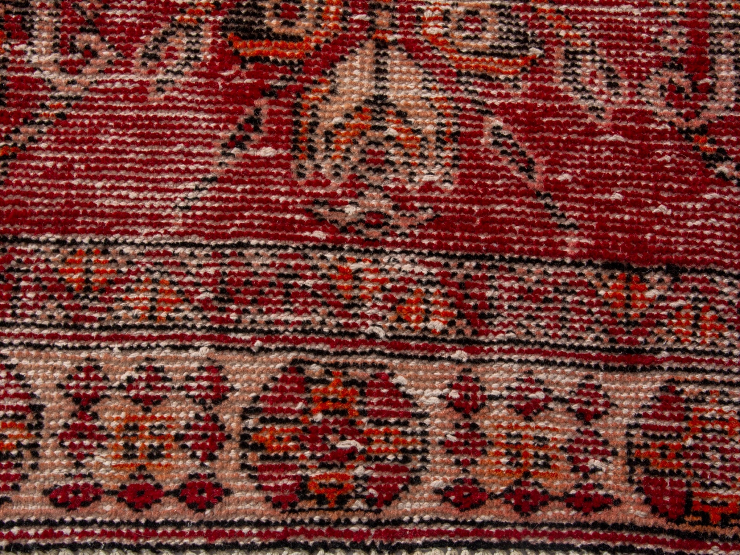 Persian Ferdos accent rug in burgundy and terracotta, view 11 of 17