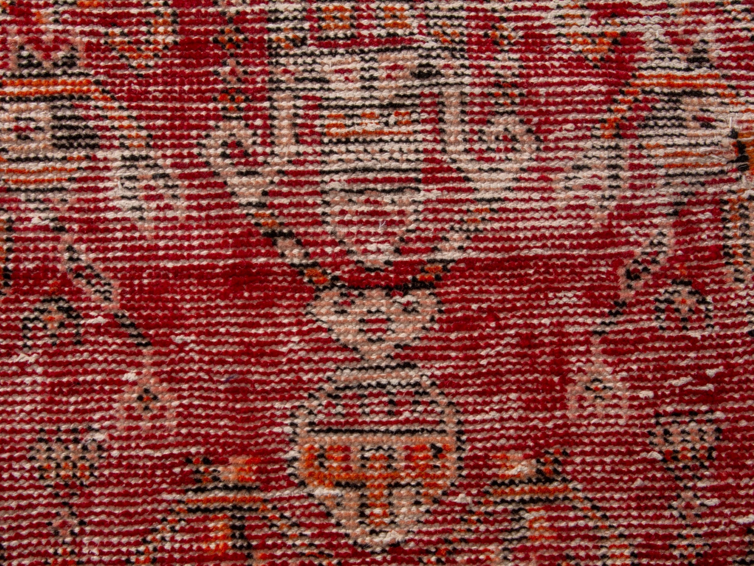 Persian Ferdos accent rug in burgundy and terracotta, view 12 of 17