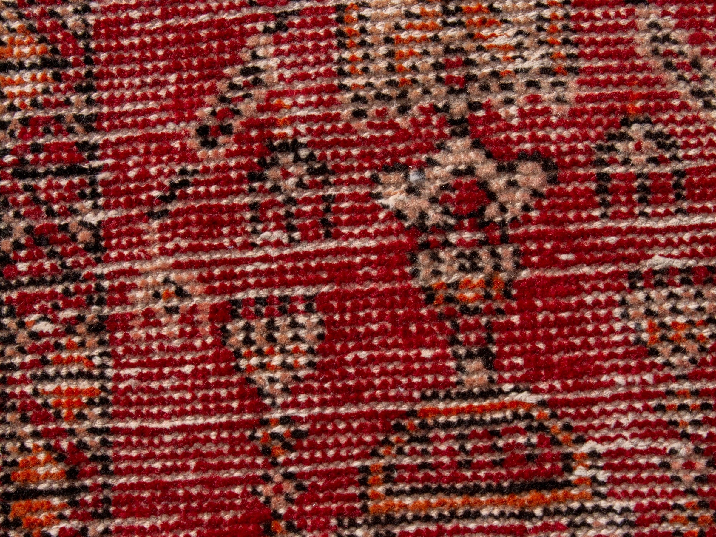 Persian Ferdos accent rug in burgundy and terracotta, view 13 of 17