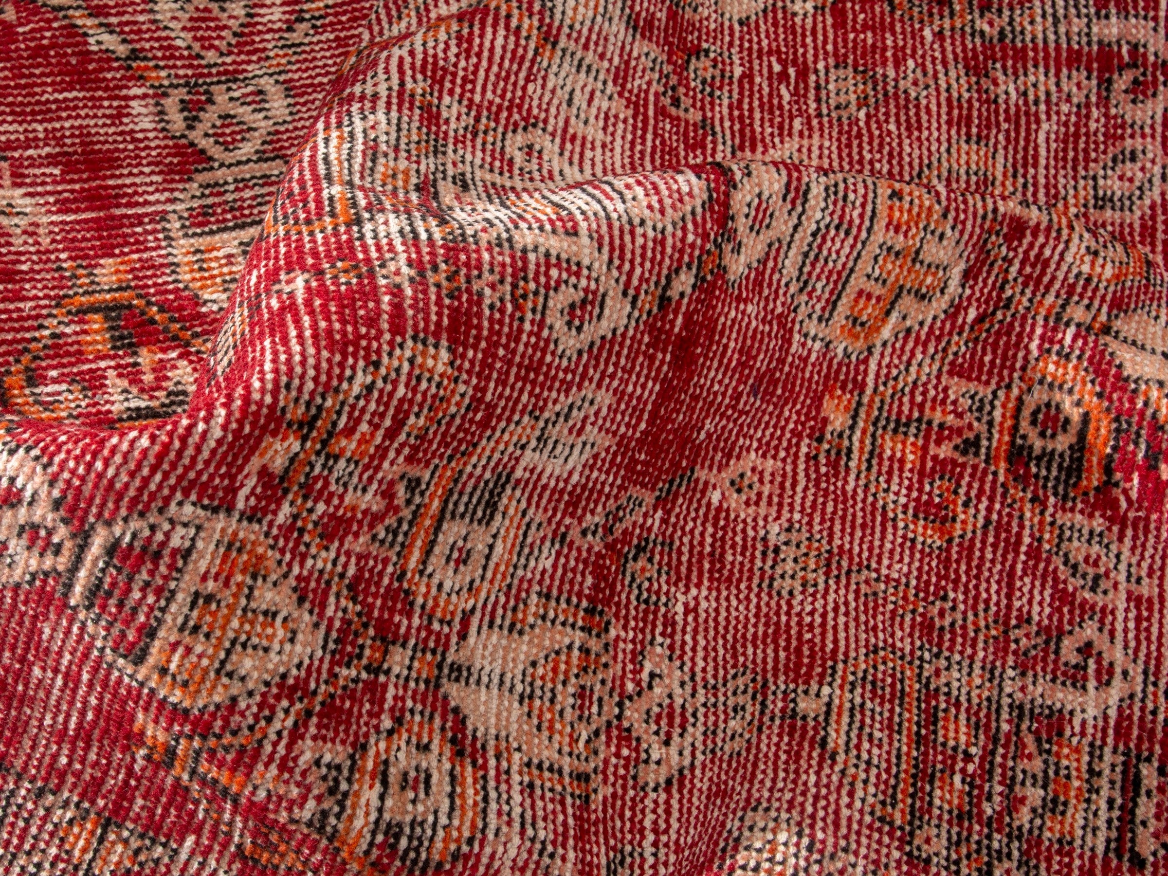 Persian Ferdos accent rug in burgundy and terracotta, view 14 of 17