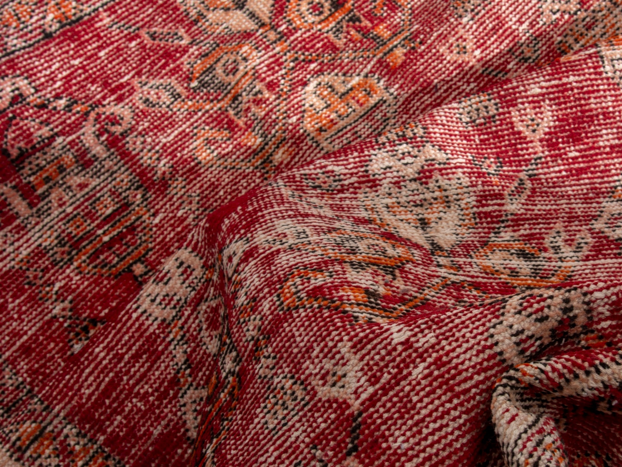 Persian Ferdos accent rug in burgundy and terracotta, view 16 of 17
