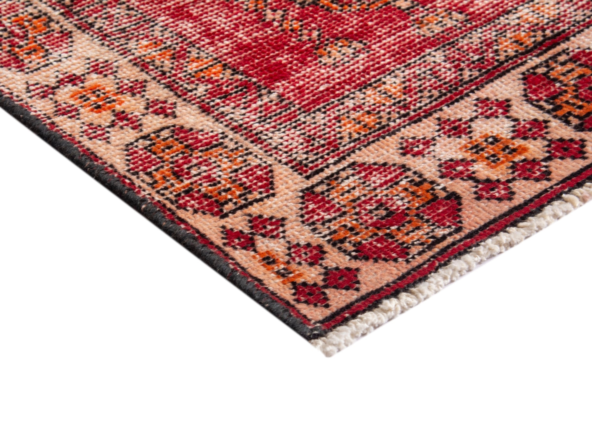 Persian Ferdos accent rug in burgundy and terracotta, view 5 of 17