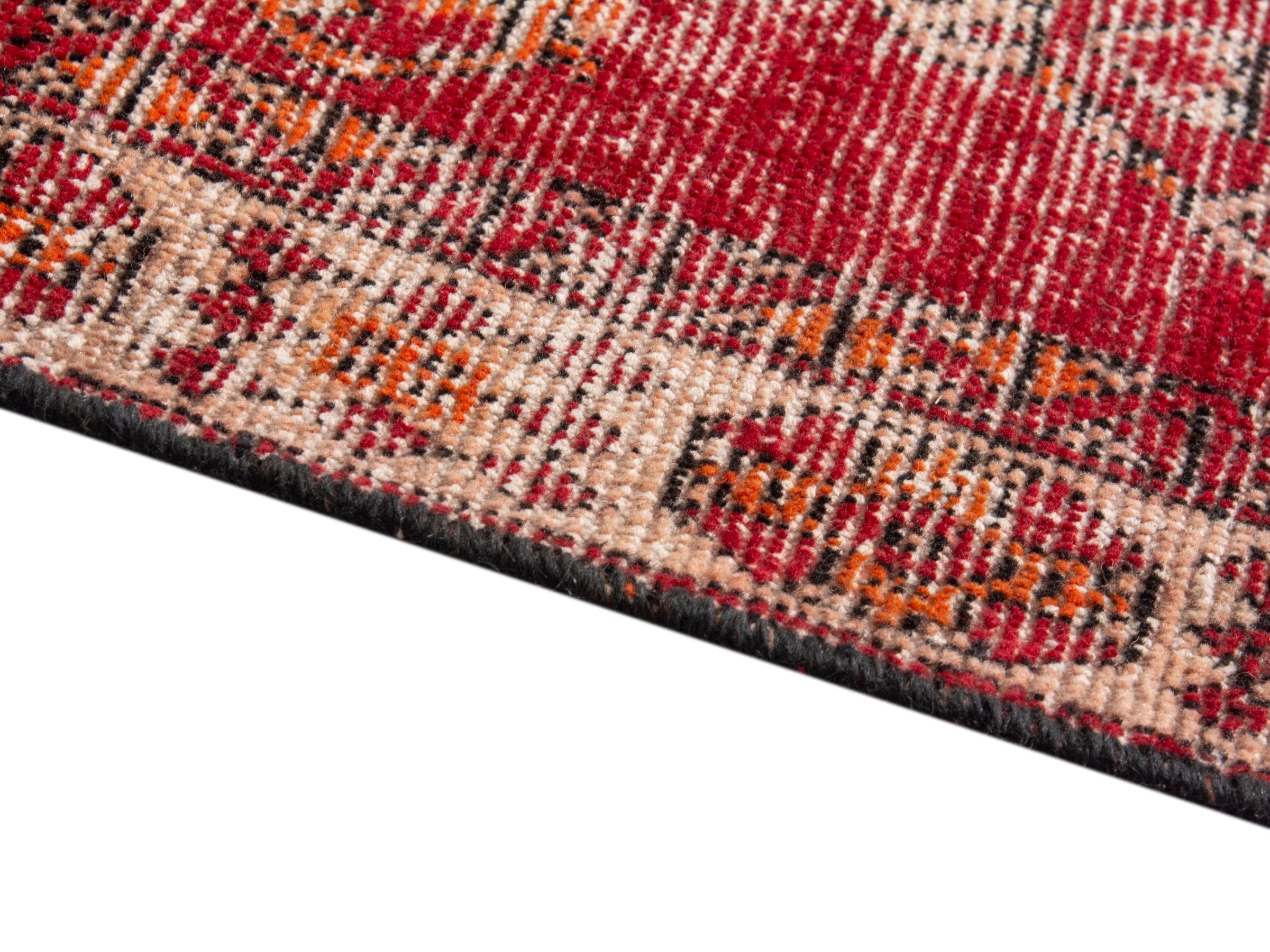 Persian Ferdos accent rug in burgundy and terracotta, view 6 of 17