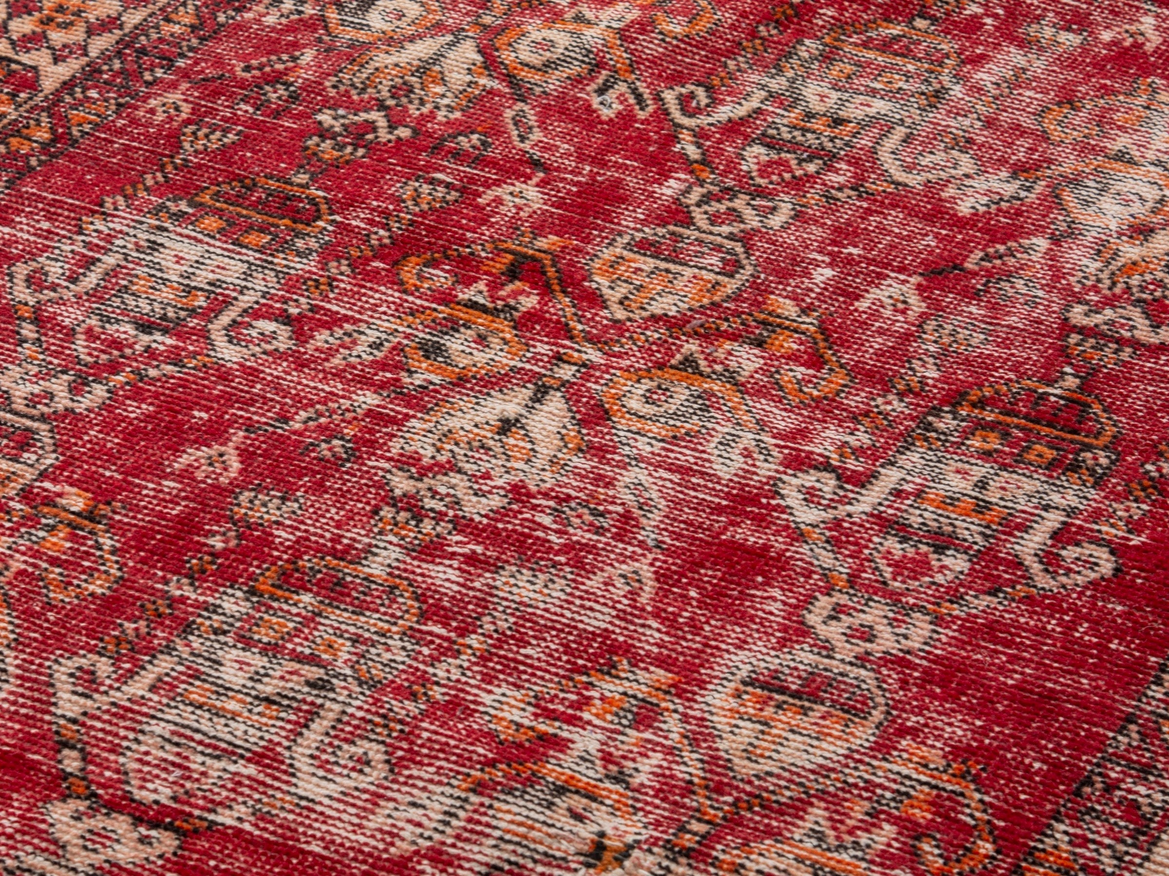 Persian Ferdos accent rug in burgundy and terracotta, view 7 of 17