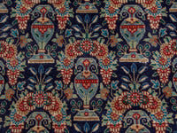 Persian Tabriz accent rug in navy and deep red, view 14 of 18