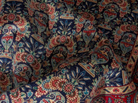 Persian Tabriz accent rug in navy and deep red, view 16 of 18