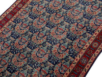 Persian Tabriz accent rug in navy and deep red, view 5 of 18