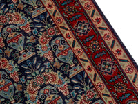 Persian Tabriz accent rug in navy and deep red, view 8 of 18