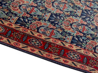 Persian Tabriz accent rug in navy and deep red, view 9 of 18
