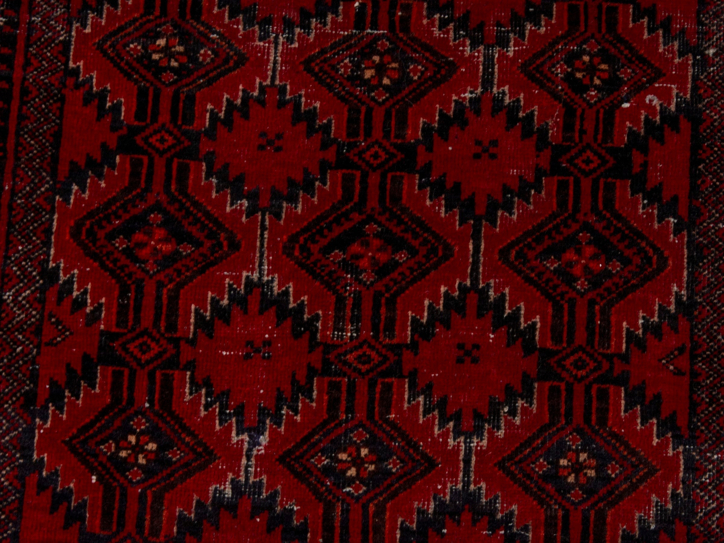 Persian Baluch accent rug in burgundy and deep red, view 11 of 16