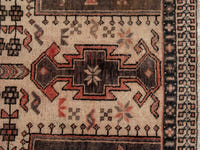 Persian Sirjan accent rug in cream and faded red, view 12 of 20