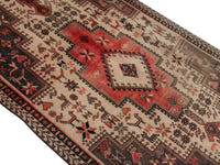 Persian Sirjan accent rug in cream and faded red, view 5 of 20