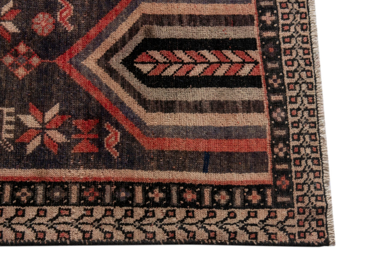 Persian Sirjan accent rug in cream and faded red, view 6 of 20