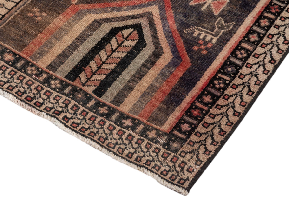 Persian Sirjan accent rug in cream and faded red, view 7 of 20