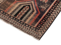 Persian Sirjan accent rug in cream and faded red, view 7 of 20