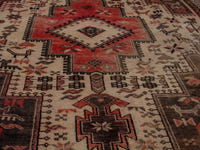 Persian Sirjan accent rug in cream and faded red, view 11 of 20