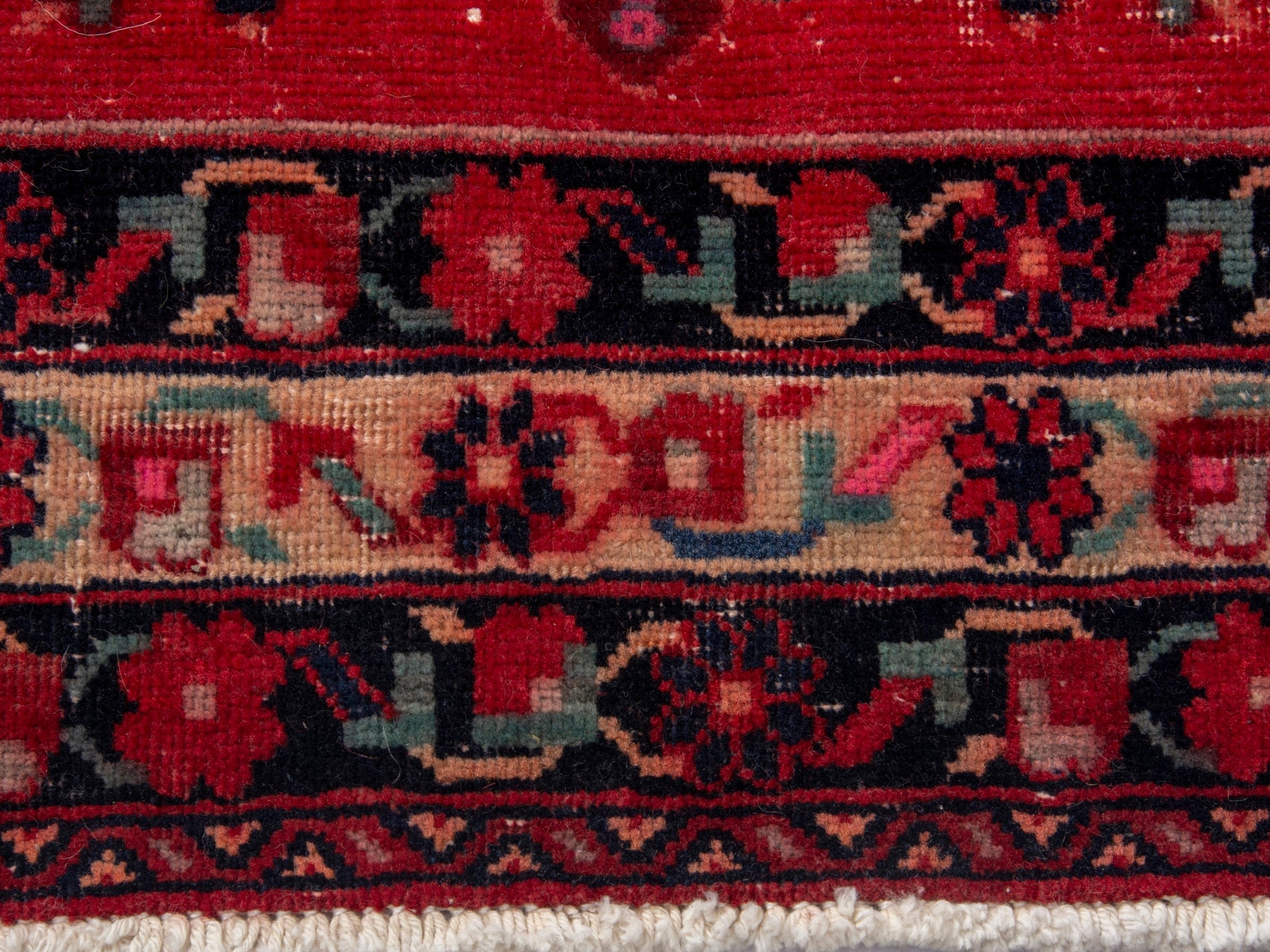 Persian Sirjan area rug in deep red and burgundy, view 11 of 18