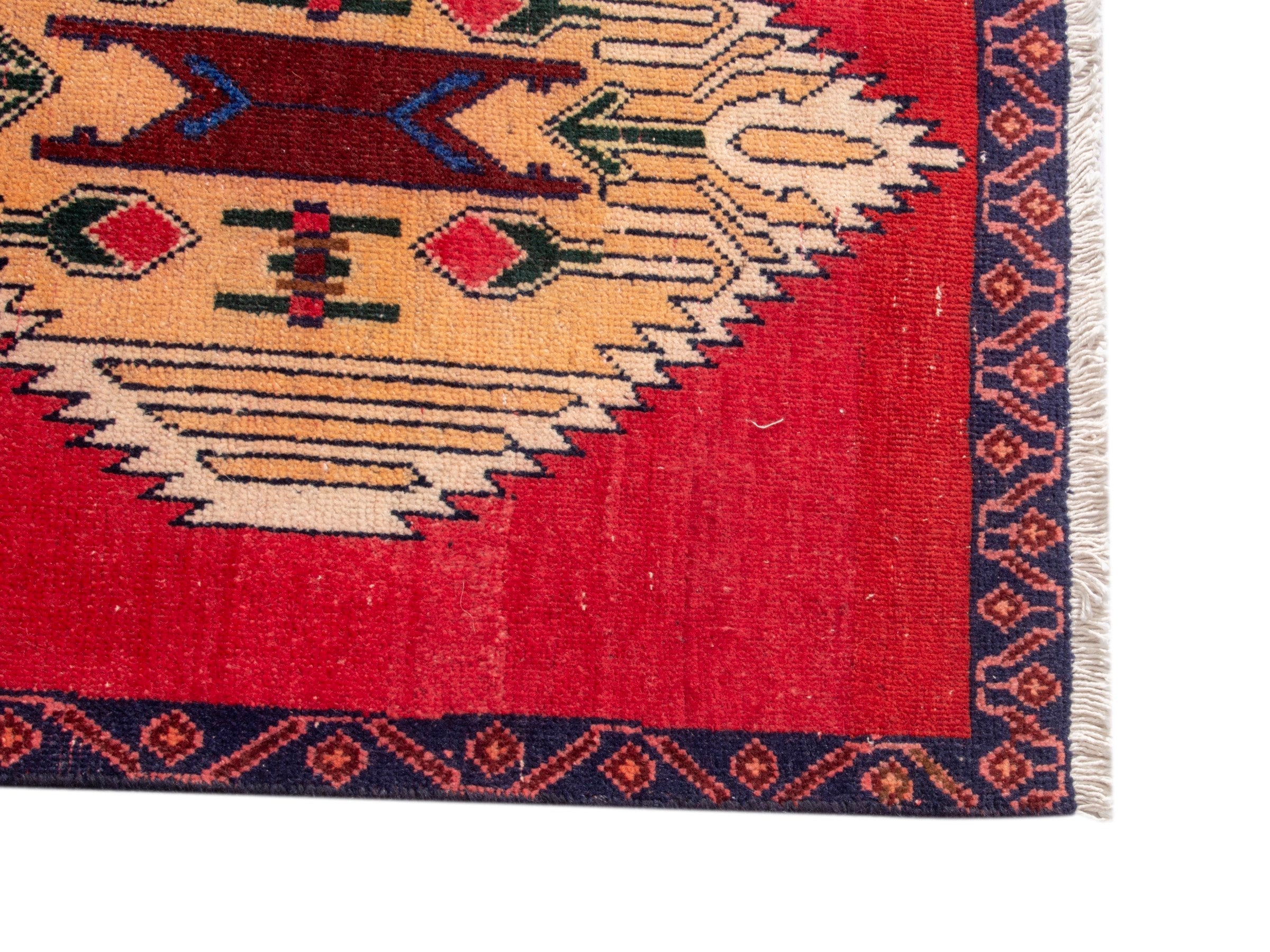Persian Sirjan area rug in deep red and ivory, view 10 of 17