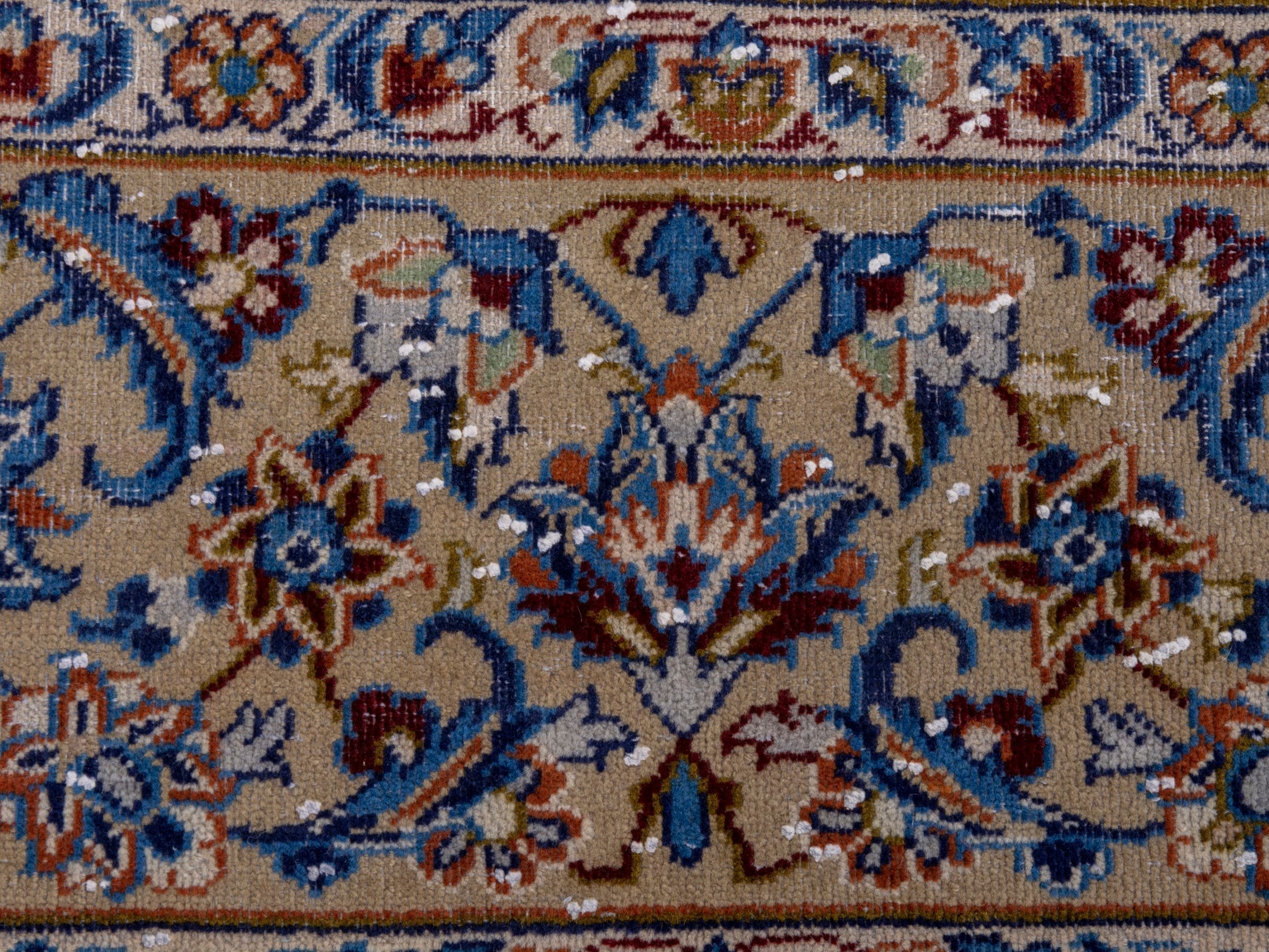 Persian Najafabad oversized rug in cream and navy, view 12 of 23