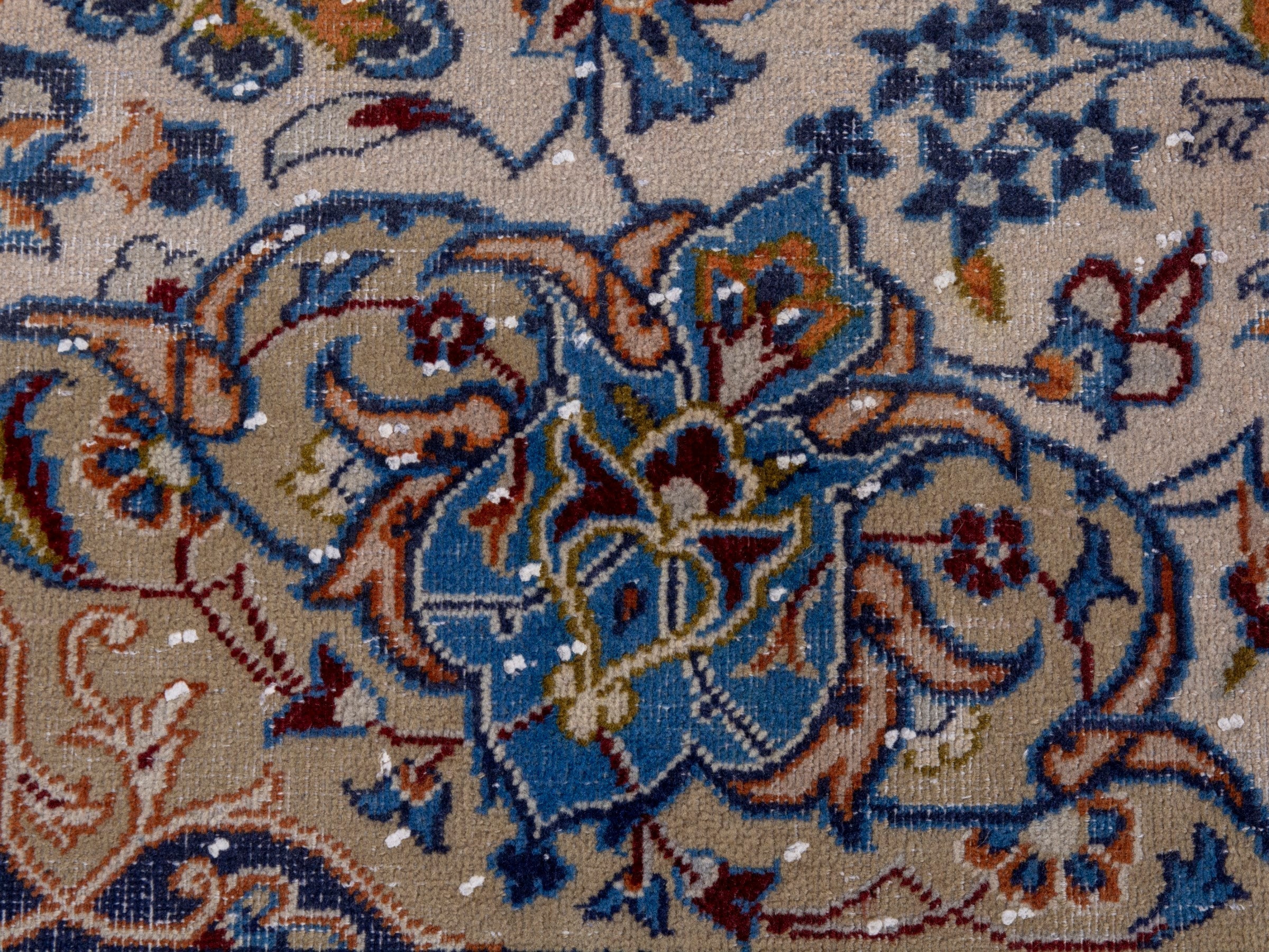 Persian Najafabad oversized rug in cream and navy, view 13 of 23