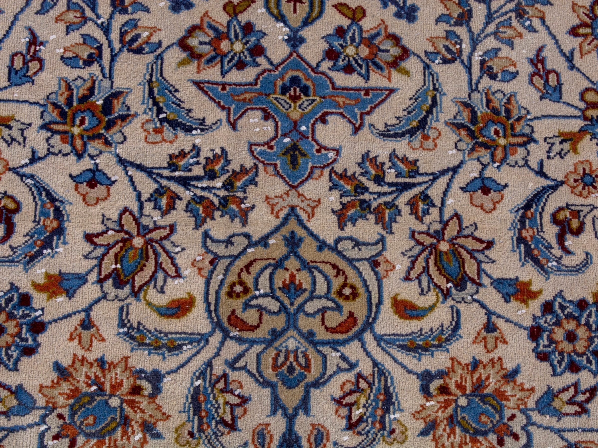 Persian Najafabad oversized rug in cream and navy, view 14 of 23