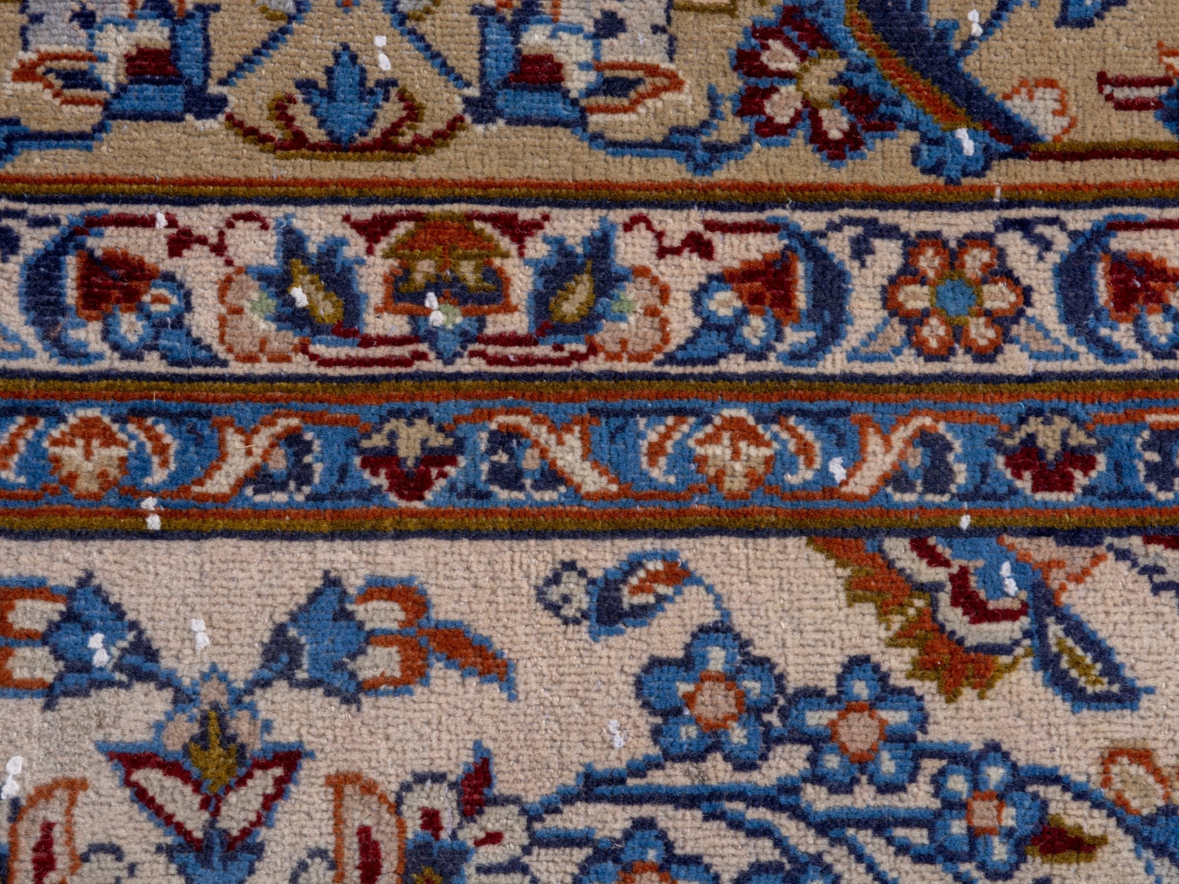 Persian Najafabad oversized rug in cream and navy, view 17 of 23