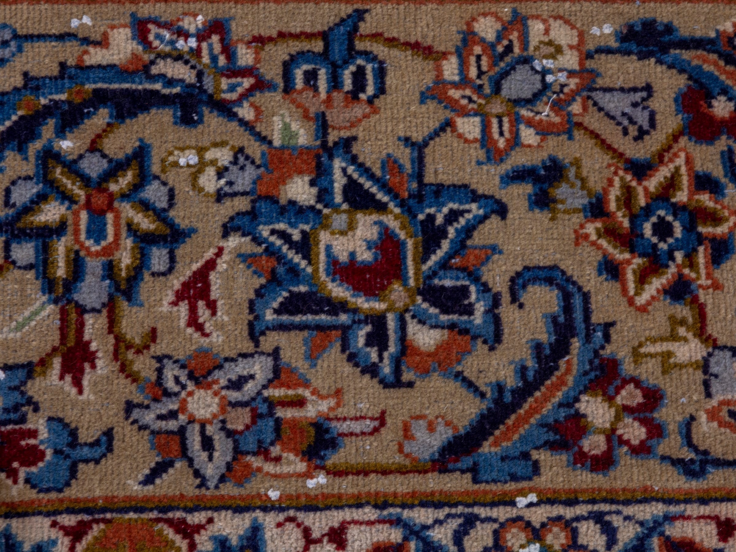 Persian Najafabad oversized rug in cream and navy, view 18 of 23